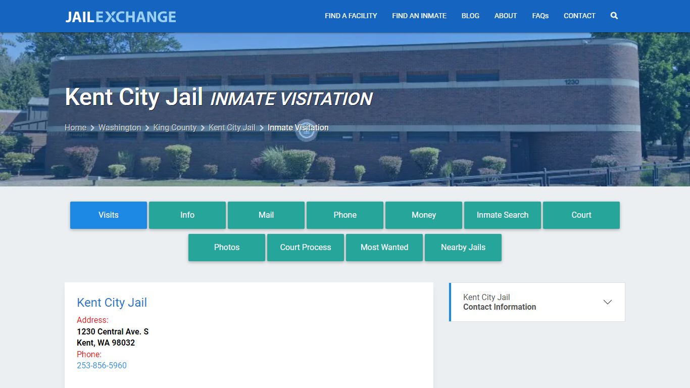 Inmate Visitation - Kent City Jail, WA - Jail Exchange